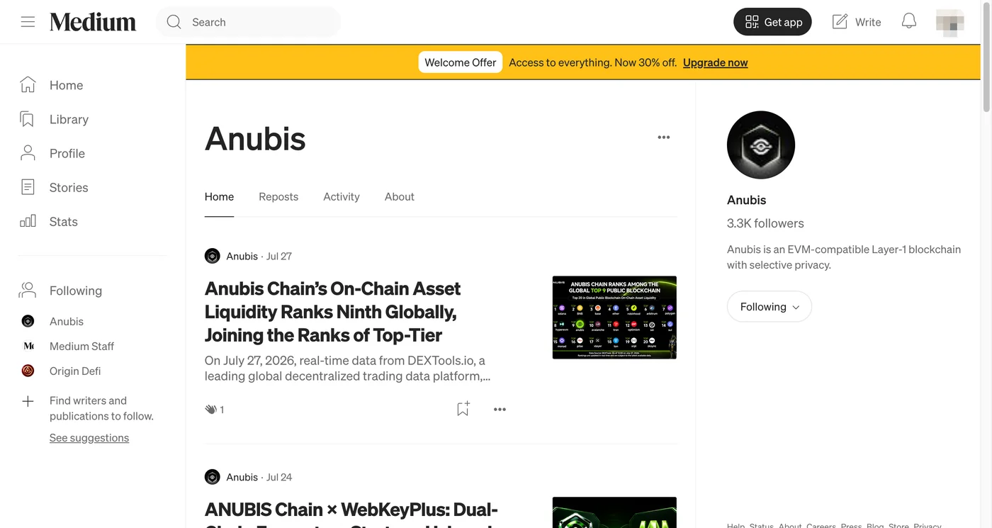 Anubis 公链 Medium截图